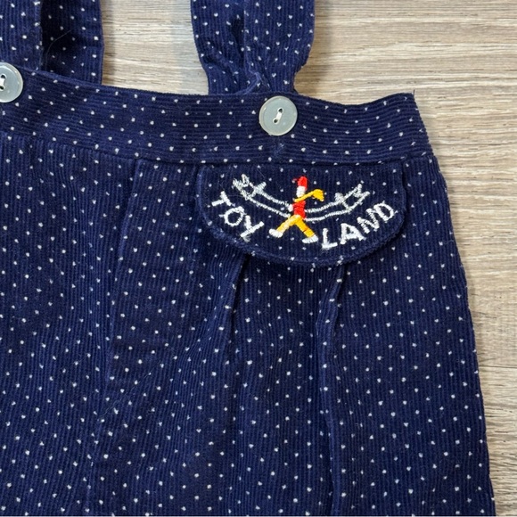 Vintage Toy Land Navy Corduroy Suspender Pants – 18M - Picture 2 of 7
